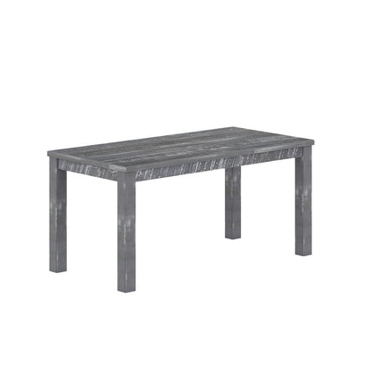63" Gray Solid Wood Dining Table