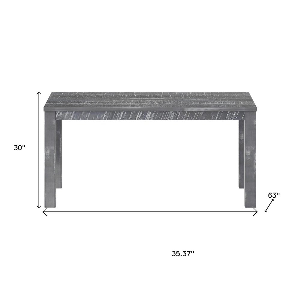 63" Gray Solid Wood Dining Table