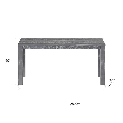 35" Gray Solid Wood Dining Table