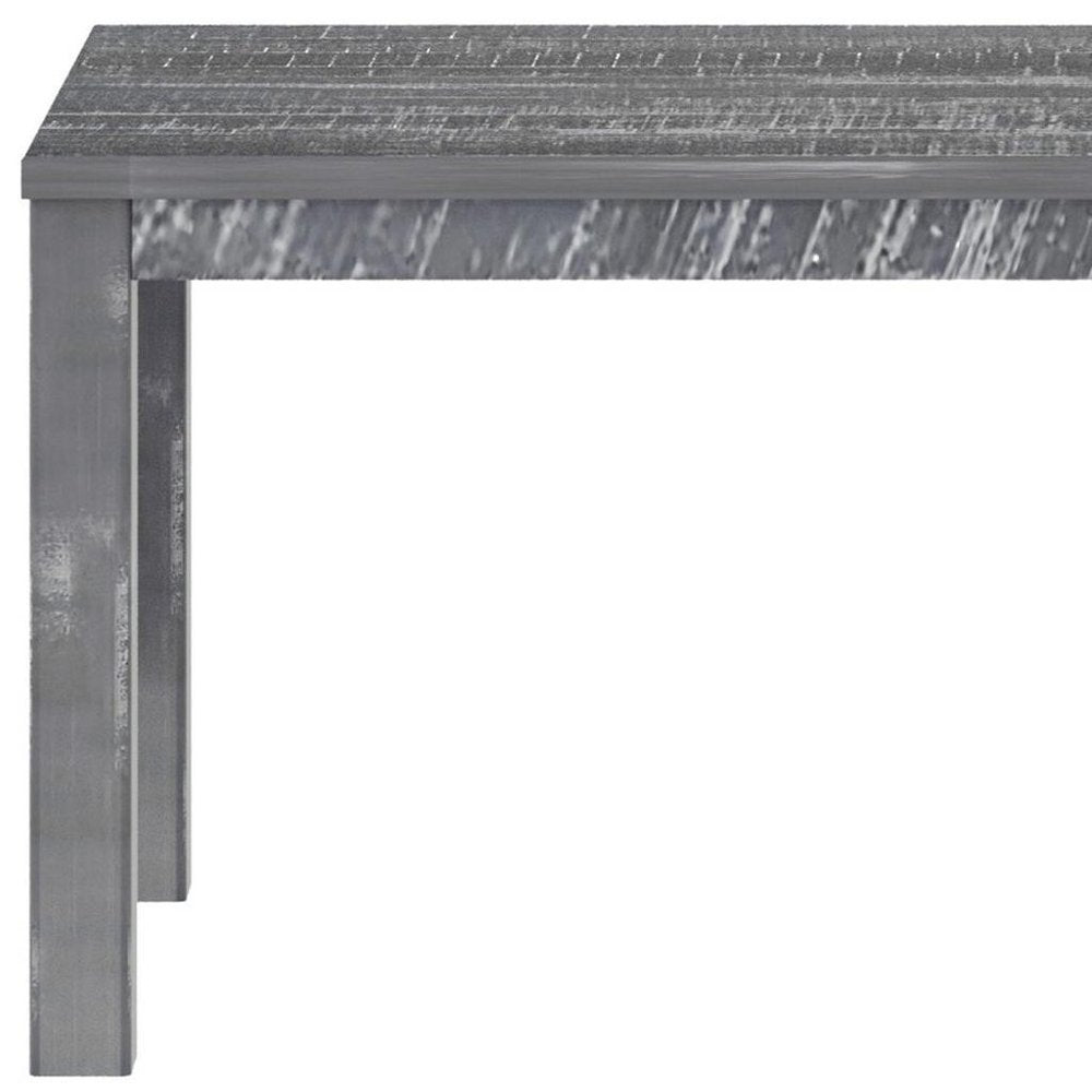 63" Gray Solid Wood Dining Table
