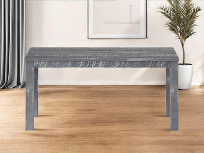 63" White Solid Wood Dining Table