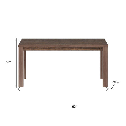 35" Espresso Solid Wood Dining Table