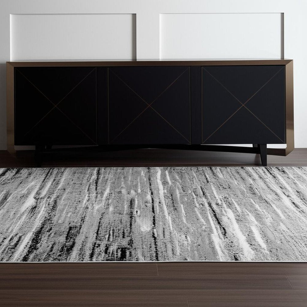 4' X 6' Grey Abstract Area Rug