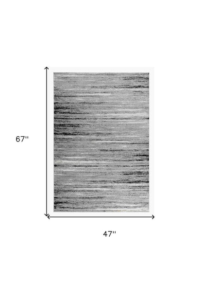 4' X 6' Grey Abstract Area Rug