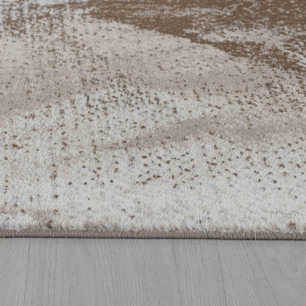 7' X 10' Brown Abstract Area Rug