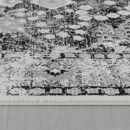 4' X 6' Black Oriental Area Rug