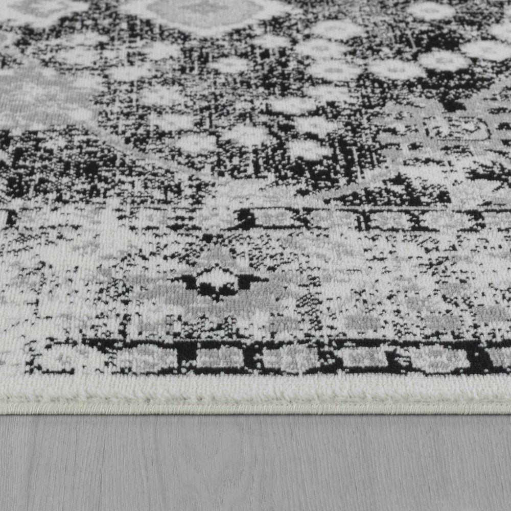 7' X 10' Black Oriental Area Rug