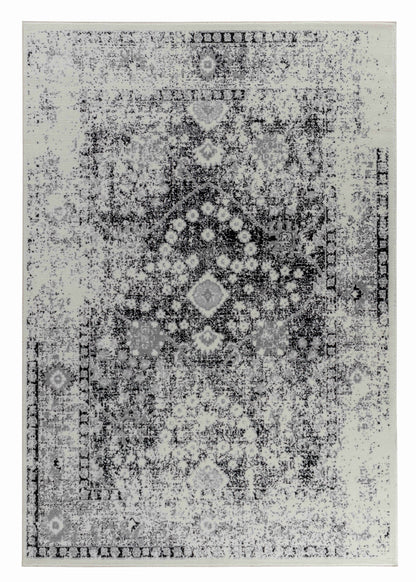 7' X 10' Black Oriental Area Rug