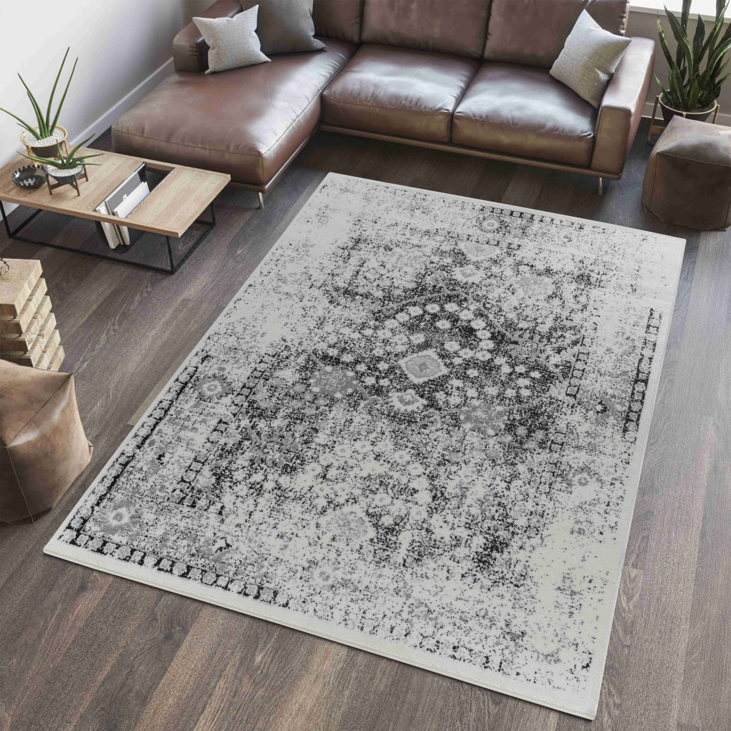 8' X 11' Black Oriental Area Rug