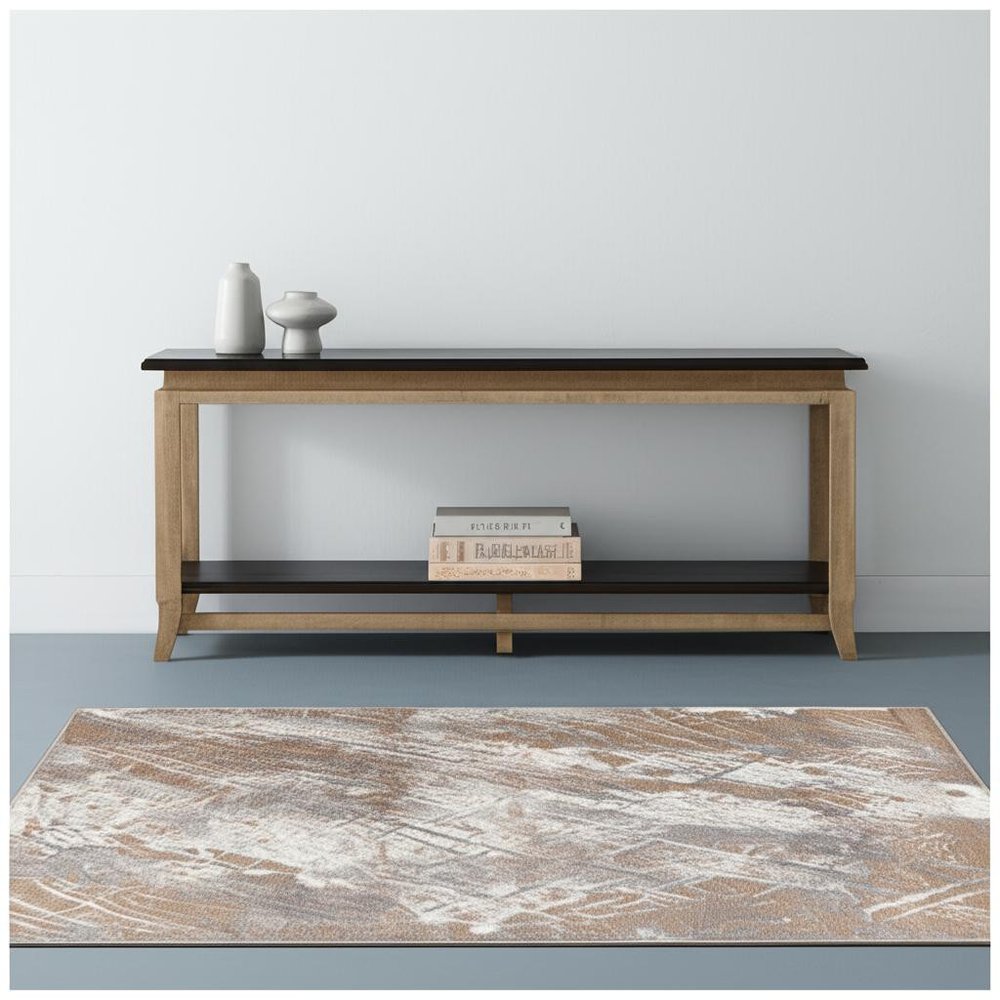 4' X 6' Brown Abstract Area Rug