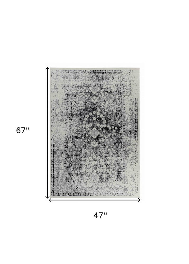 4' X 6' Brown Abstract Area Rug