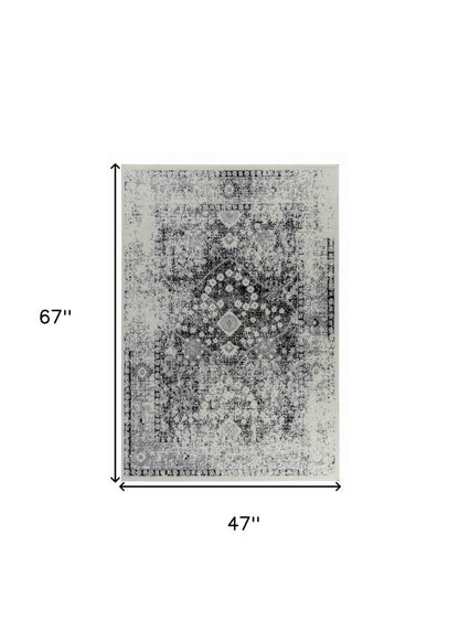 4' X 6' Brown Abstract Area Rug