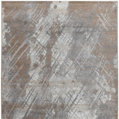 5' X 8' Brown Abstract Area Rug