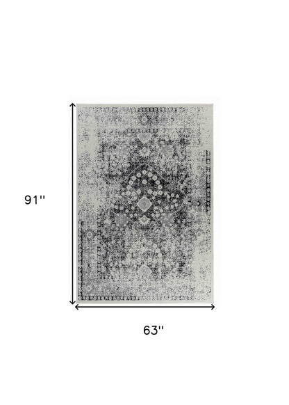 5' X 8' Brown Abstract Area Rug