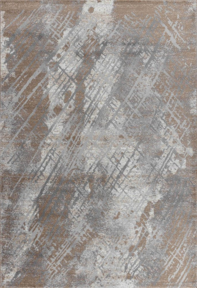 7' X 10' Brown Abstract Area Rug