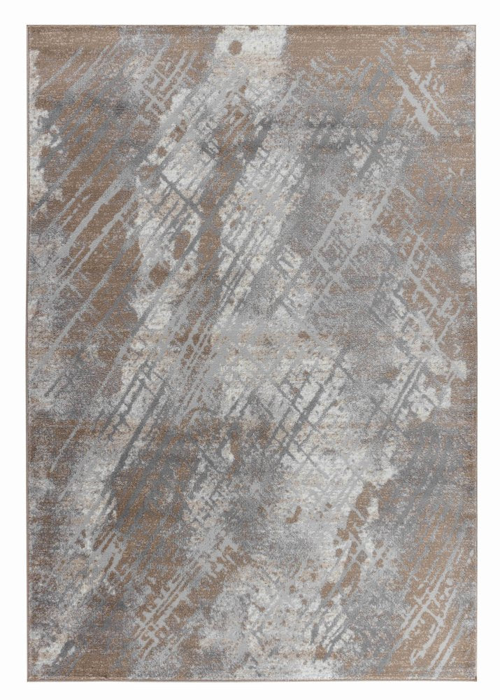 7' X 10' Brown Abstract Area Rug