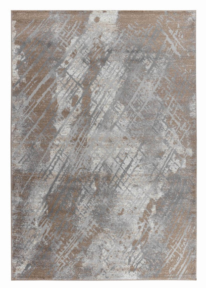 7' X 10' Brown Abstract Area Rug