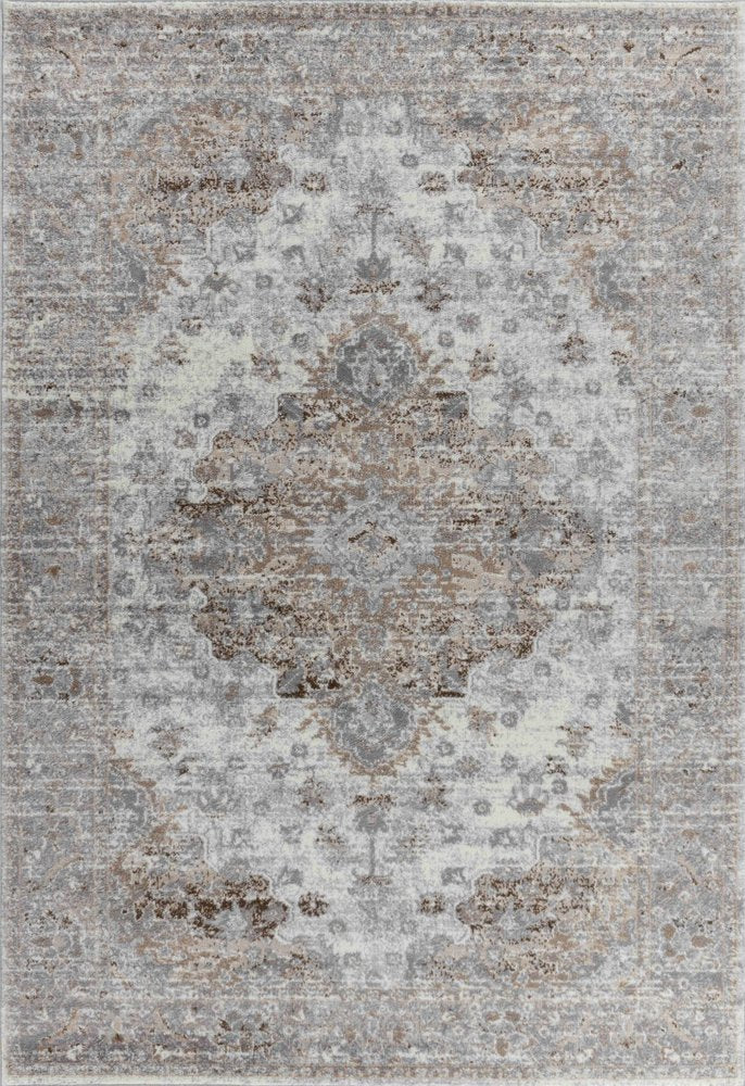 5' X 8' Brown Oriental Area Rug