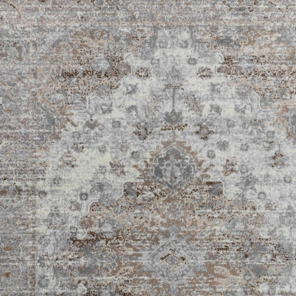 5' X 8' Brown Oriental Area Rug