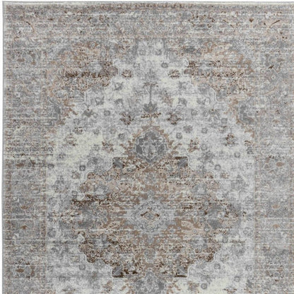 5' X 8' Brown Oriental Area Rug