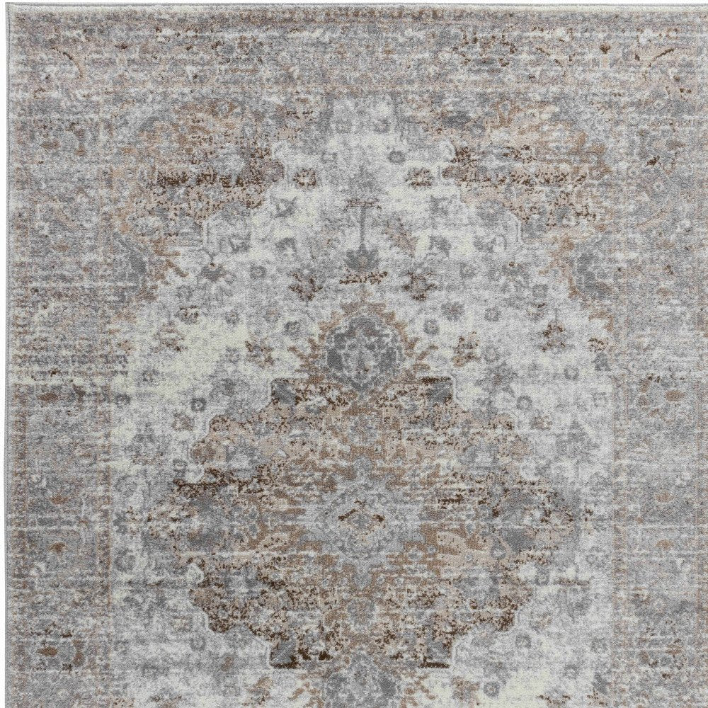 8' X 11' Brown Oriental Area Rug