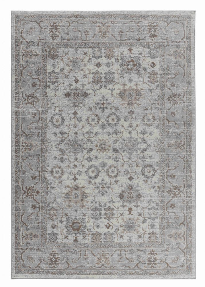 4' X 6' Grey Oriental Area Rug