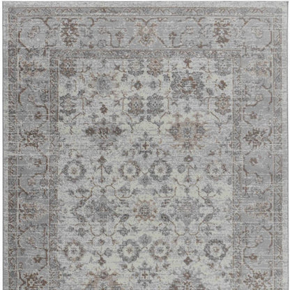 4' X 6' Grey Oriental Area Rug