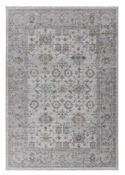 4' X 6' Grey Oriental Area Rug