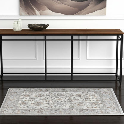 4' X 6' Grey Oriental Area Rug