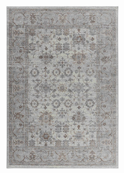 7' X 10' Grey Oriental Area Rug