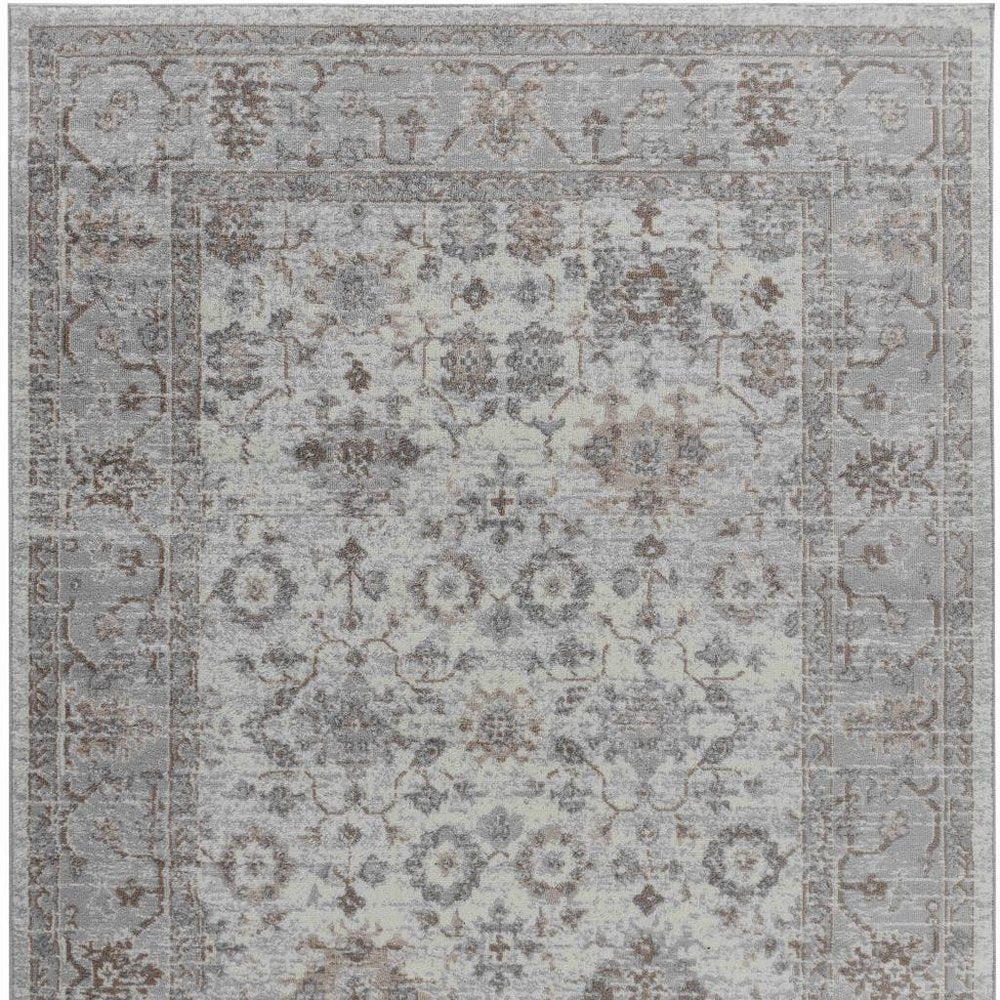 7' X 10' Grey Oriental Area Rug