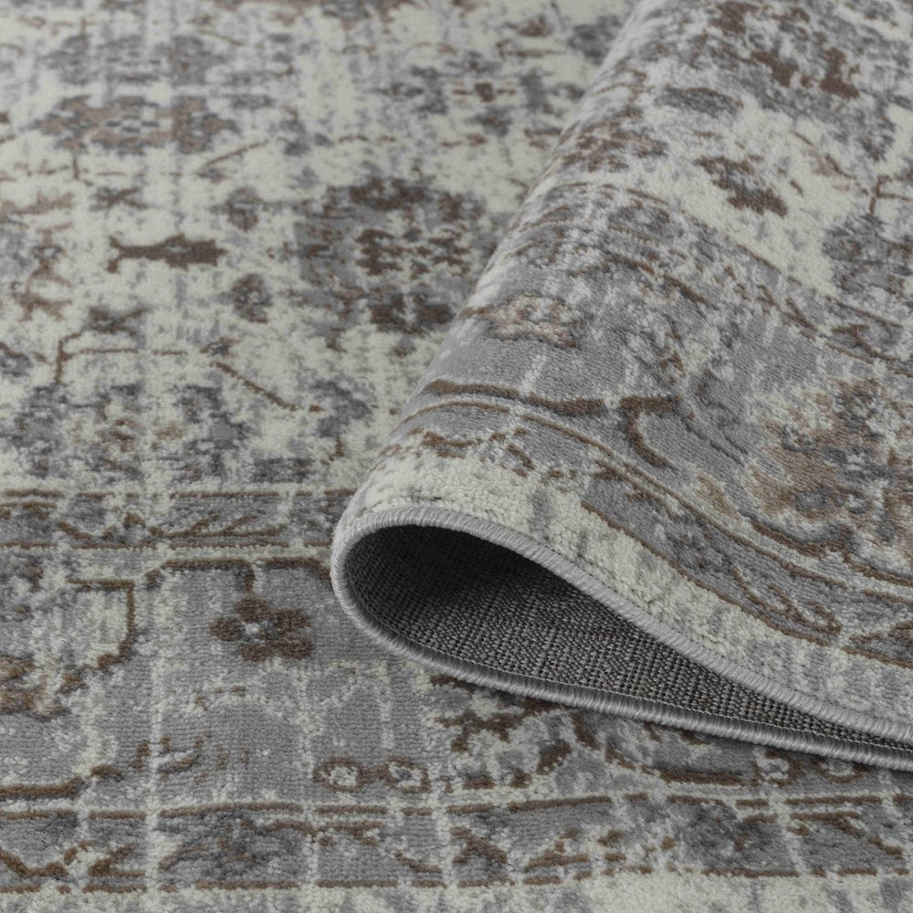 7' X 10' Grey Oriental Area Rug