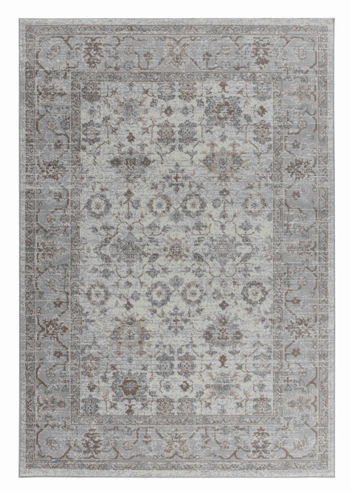 7' X 10' Grey Oriental Area Rug