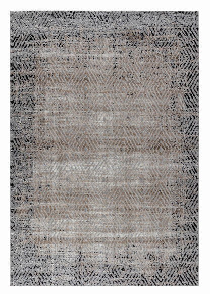 4' X 6' Brown Geometric Area Rug