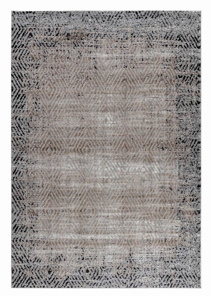 5' X 8' Brown Geometric Area Rug