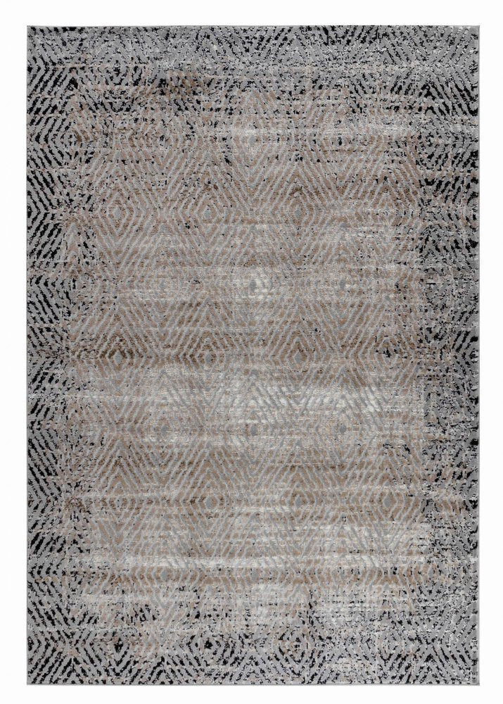 7' X 10' Brown Geometric Area Rug