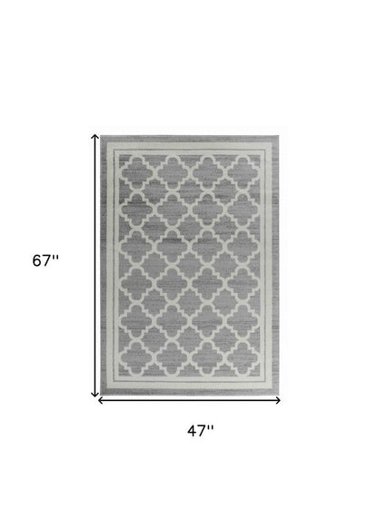 4' X 6' Grey Moroccan Area Rug