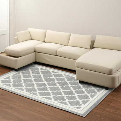 7' X 10' Grey Moroccan Area Rug