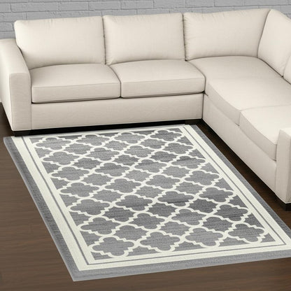 8' X 11' Grey Moroccan Area Rug