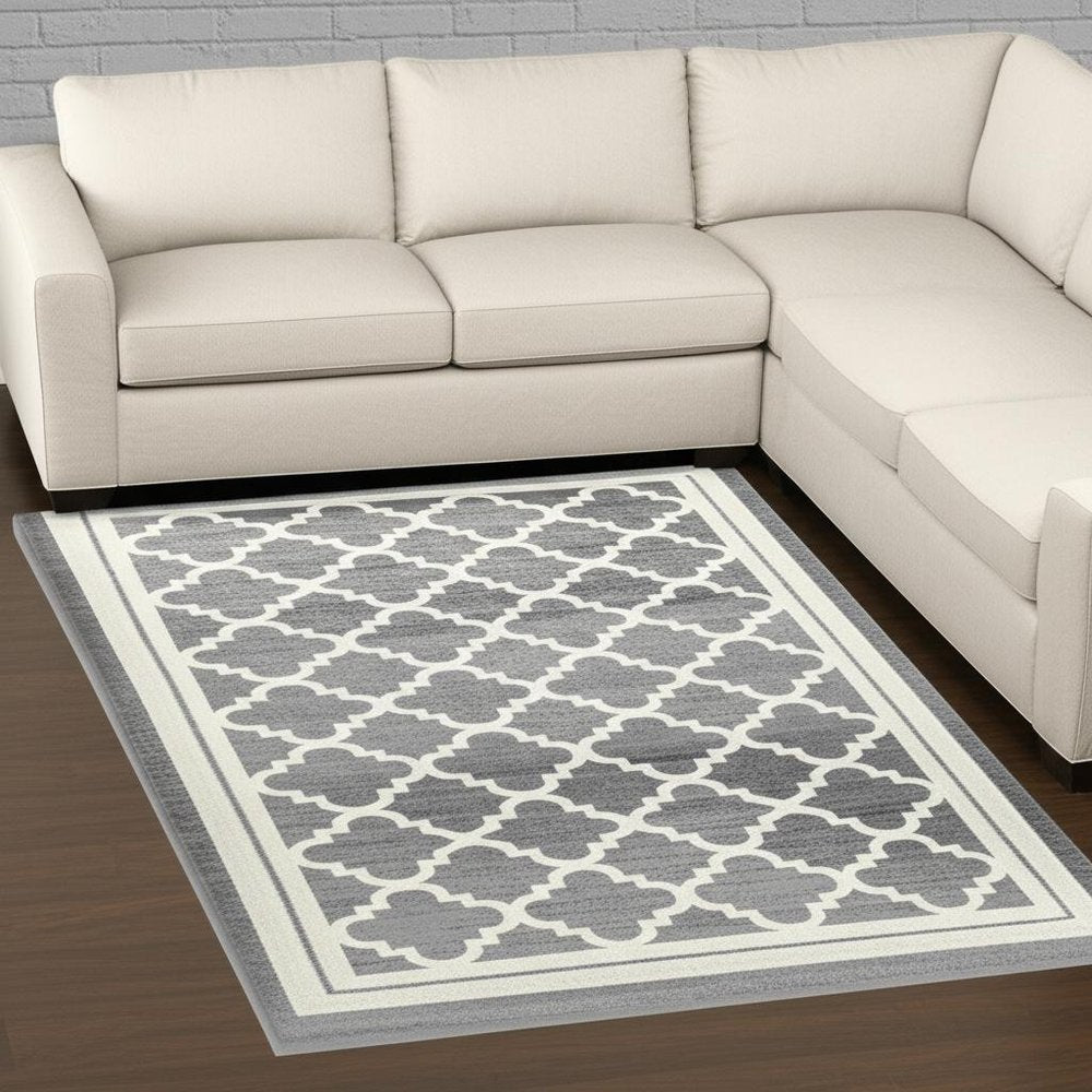 8' X 11' Grey Moroccan Area Rug