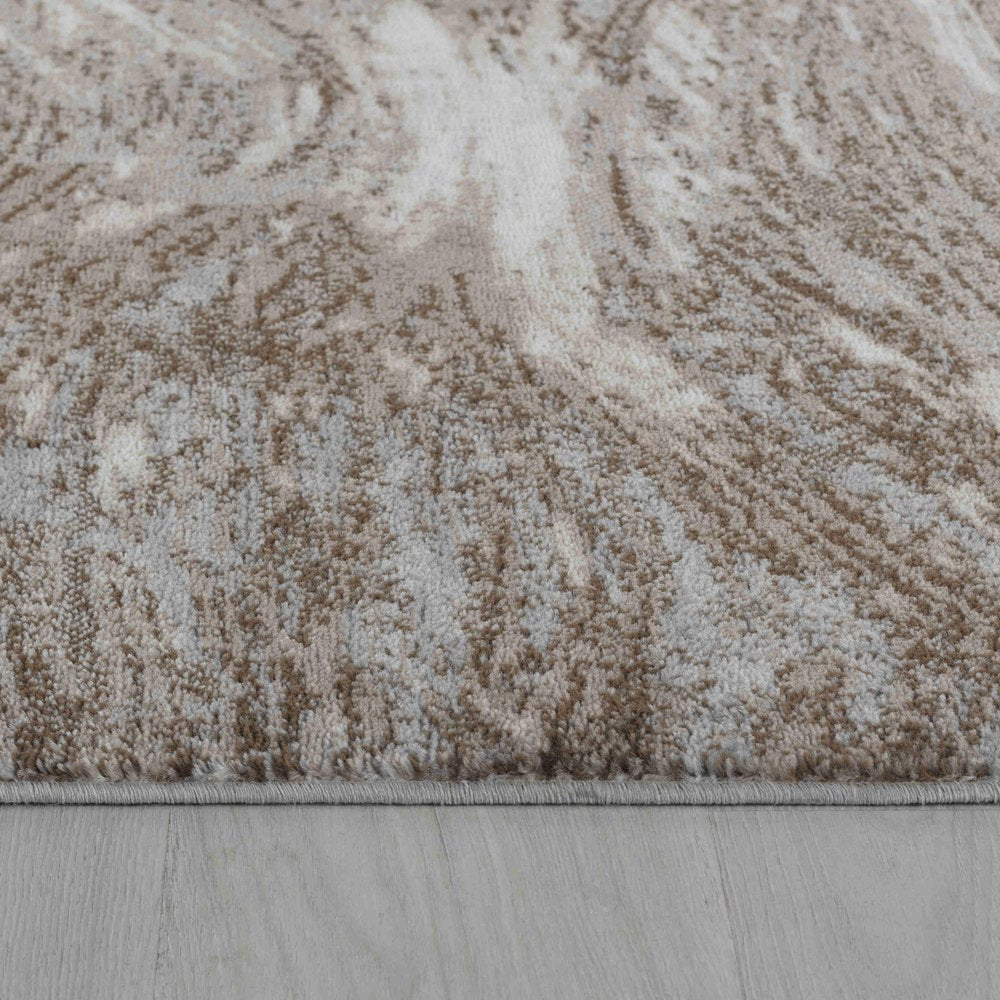 7' X 10' Brown Abstract Area Rug