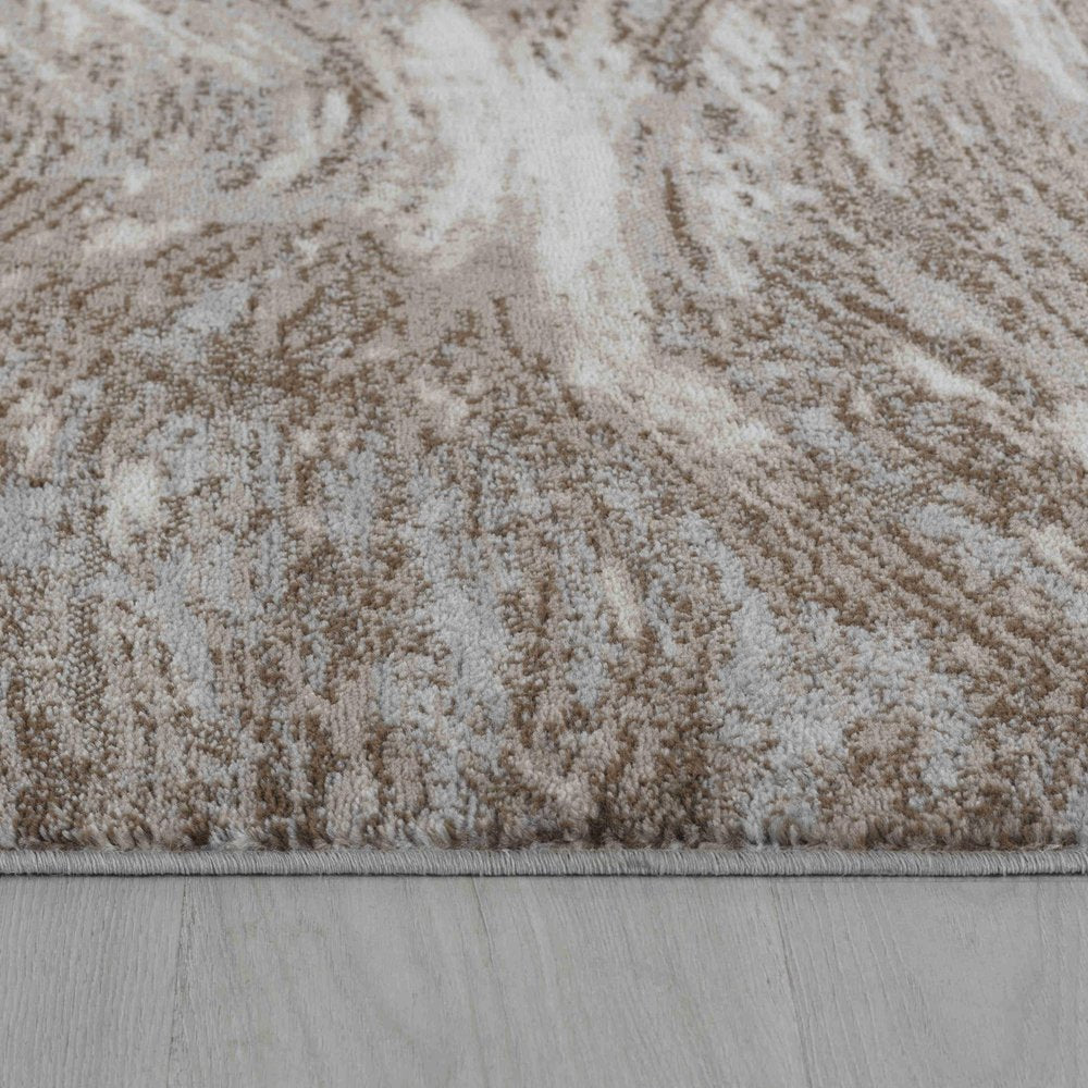 7' X 10' Brown Abstract Area Rug