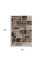 4' X 6' Brown Geometric Area Rug