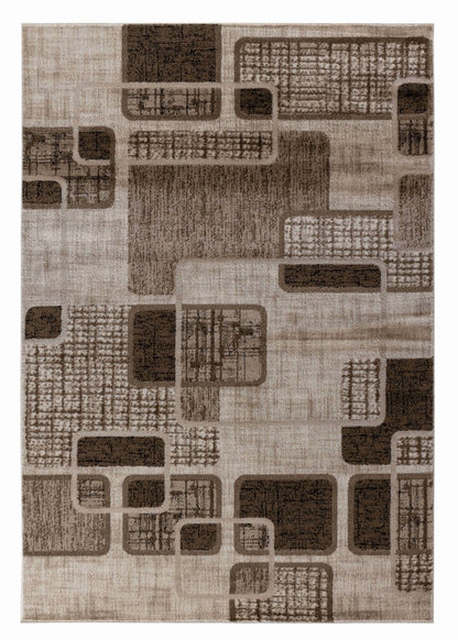 5' X 8' Brown Geometric Area Rug