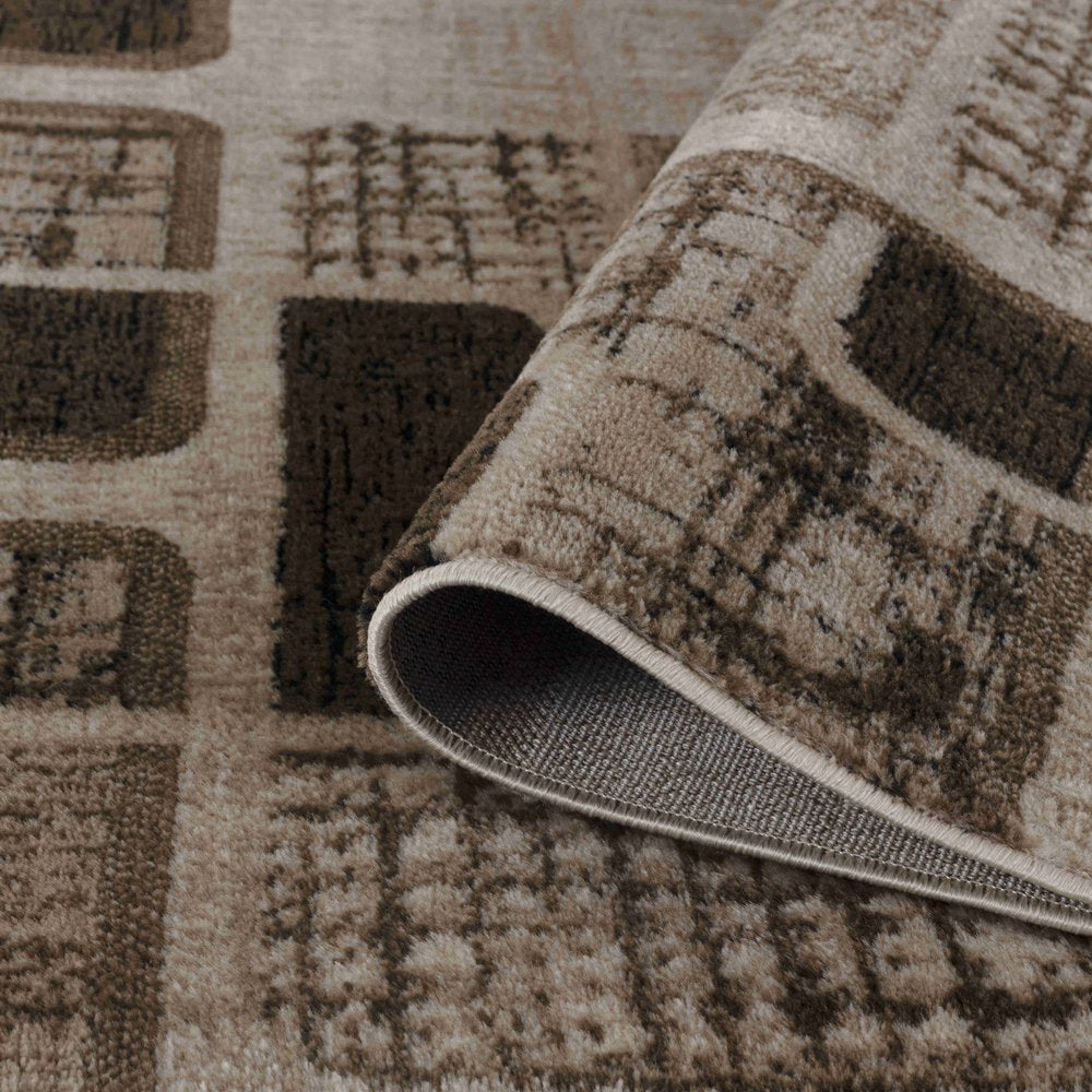 8' X 11' Brown Geometric Area Rug