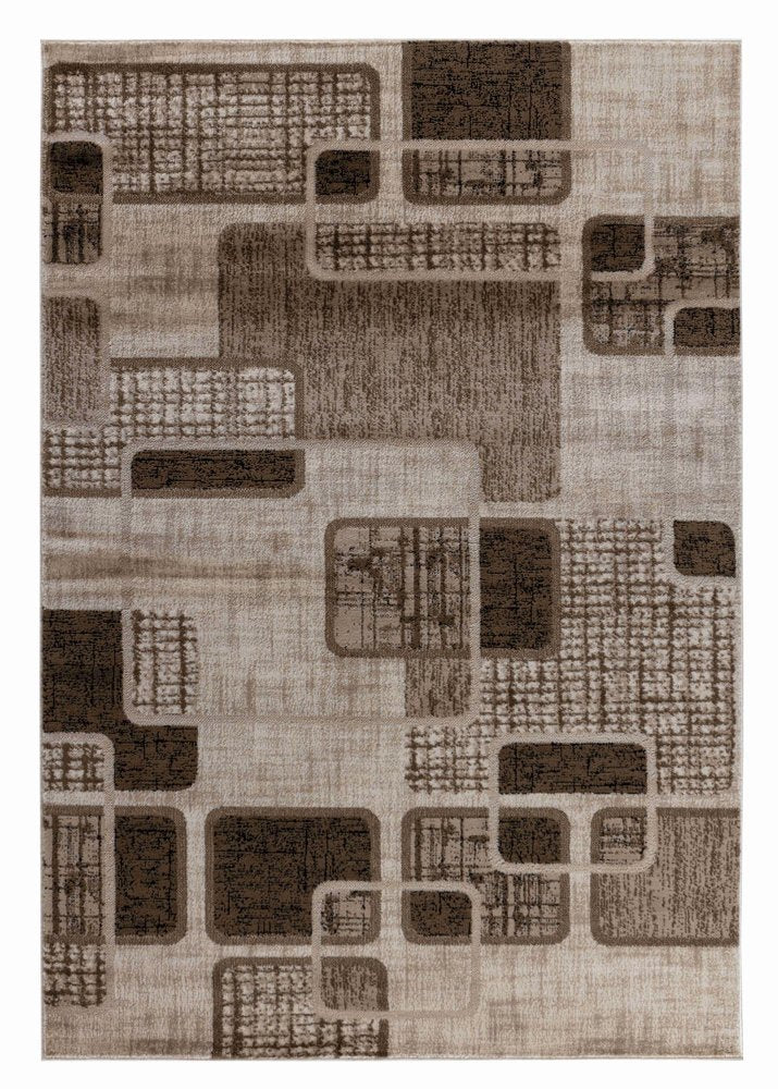 8' X 11' Brown Geometric Area Rug