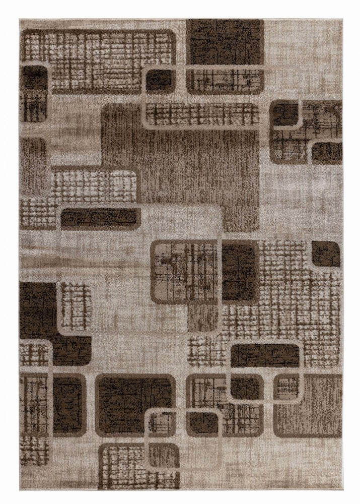 8' X 11' Brown Geometric Area Rug