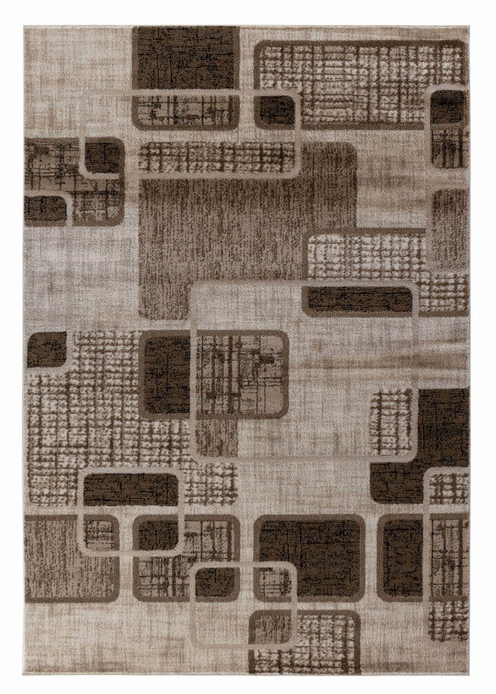 8' X 11' Brown Geometric Area Rug