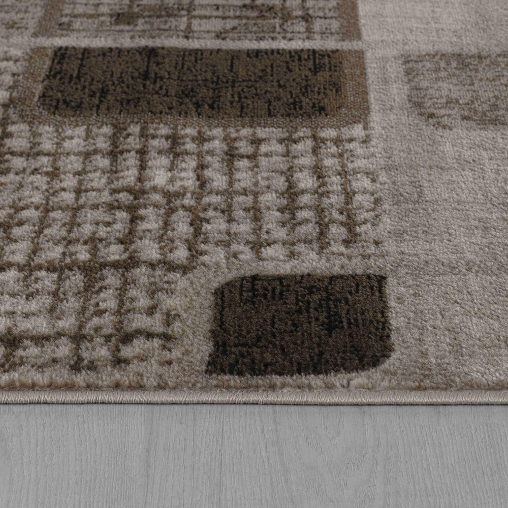 8' X 11' Brown Geometric Area Rug