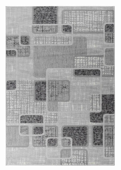 5' X 8' Grey Geometric Area Rug